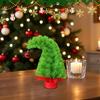 Green Christmas Tree Bent Plastic Tree, Artificial Christmas Desktop Home Decor Cloth Bag Base Wrapped For Indoor Desktop Decoration