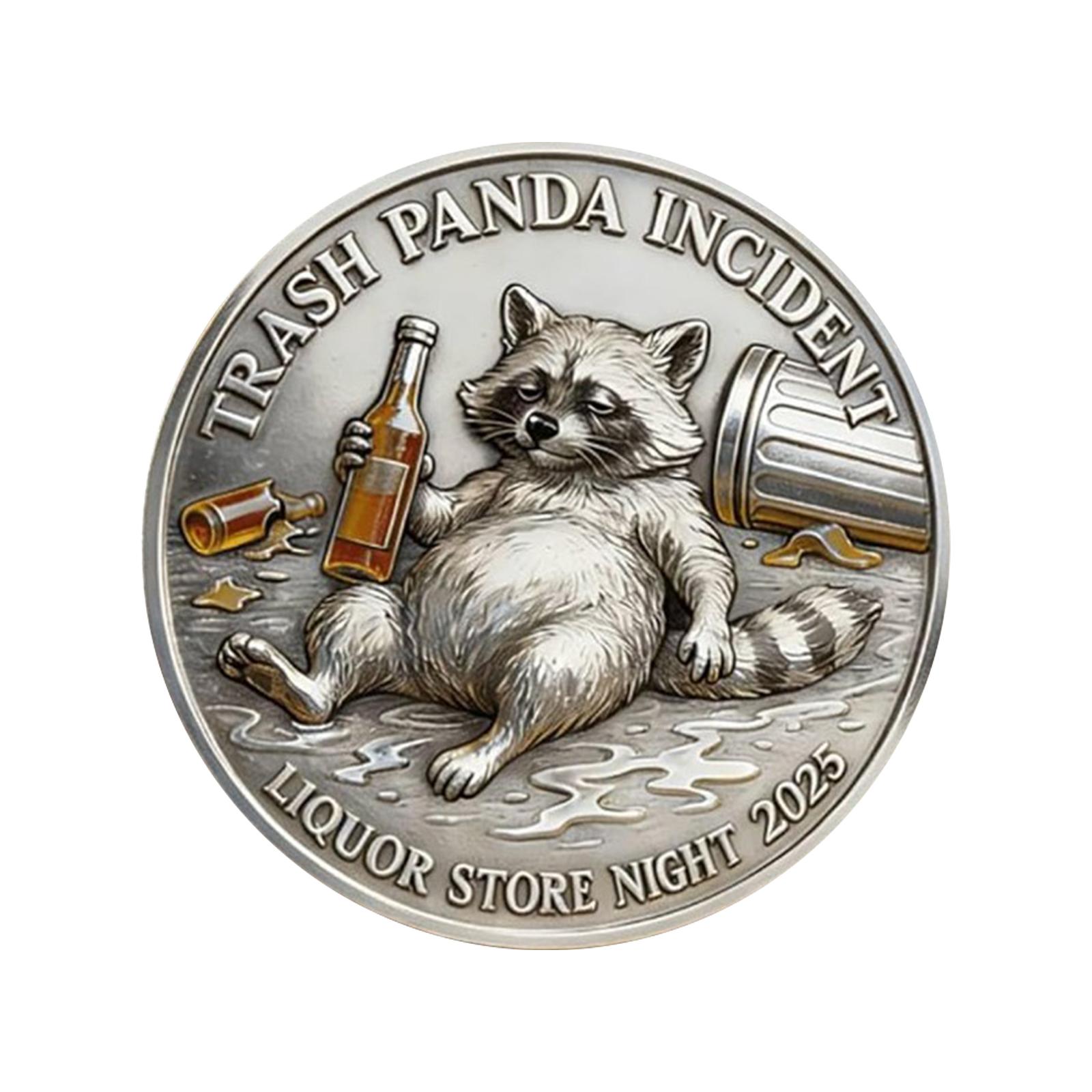 Trashed Incident Challenge Coin, Funny Raccoon Drinking Coin, Drinking Challenge Coin Collectible, Bar , Novelty Gift For Friends, Bar One Size