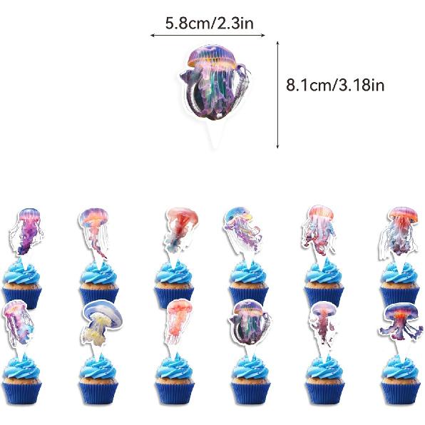 Jellyfish Birthday Party Decorations Jellyfish Party Supplies Includes Under the Sea Jellyfish Birthday Banner Cake Topper Cupcake Toppers Balloons