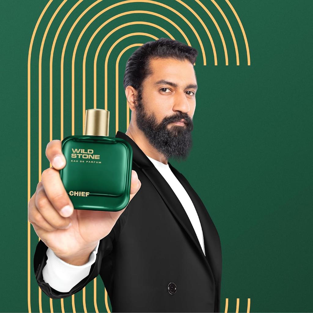 Wild Stone Chief Perfume for Men, 100ml|  Long-Lasting Fragrance | Best Gift for Him L Premium Perfume for Men L Infused with Aquatic and Woody Notes