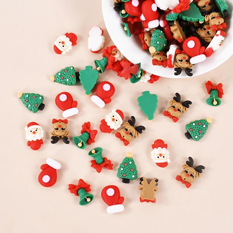 

10/20 шт. Рождественская смесь смоляных изделий, украшение, мини-фигурка Санта-Клауса, рождественская елка, украшения своими руками, новогодние подарки, праздничные принадлежности 10pcs