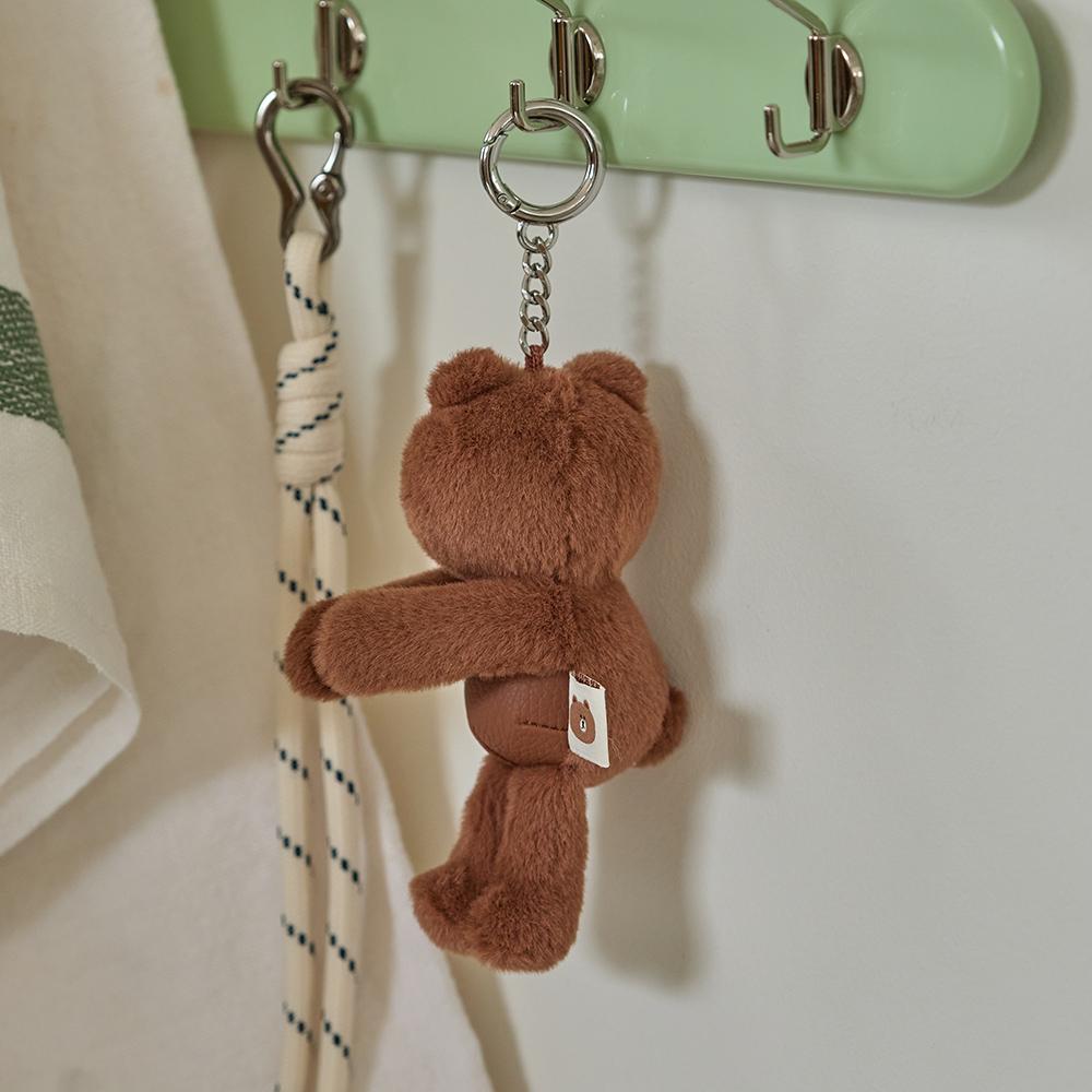 LINE FRIENDS Hug Brown Season 4 Plush Keyring