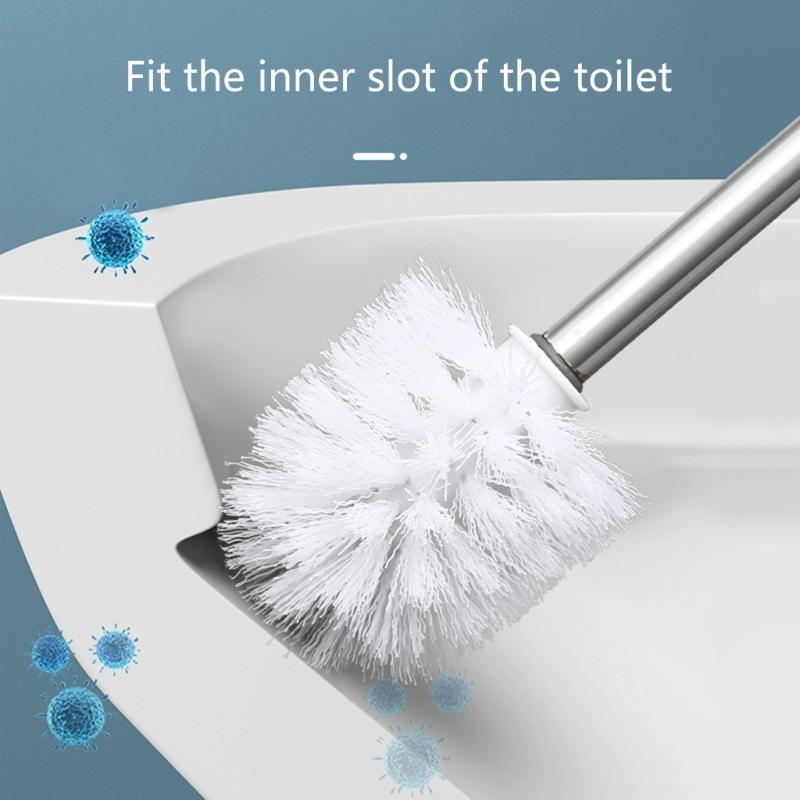 4Pcs Household Toilet Bowl Brush Soft Bristles Toilet Cleaning Brush Stainless Steels Handle Deeply Cleaning Toilet Brush