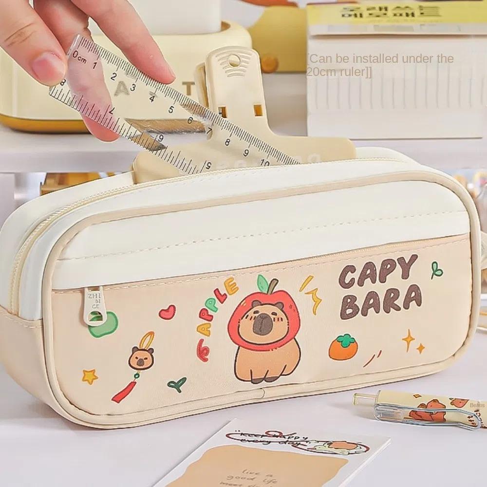 Large Capacity Large Capybara Pen Bag Desktop Storage Cartoon Pencil Bag  Kids Children