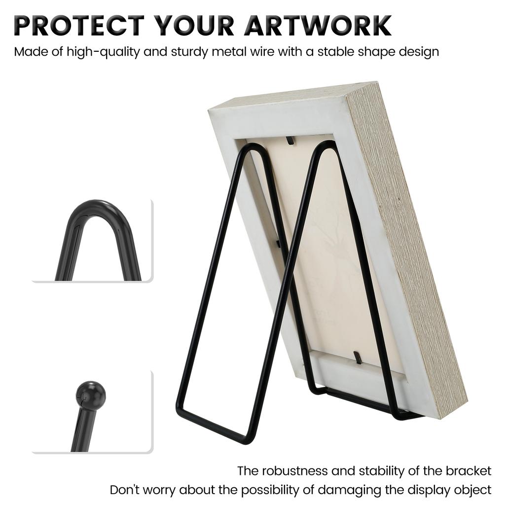 10Pcs Stand Picture Easel Plate Display Metal Plate Holder Base Frame Photo Decorative Sturdy Stylish Minimalistic Book Tabletop