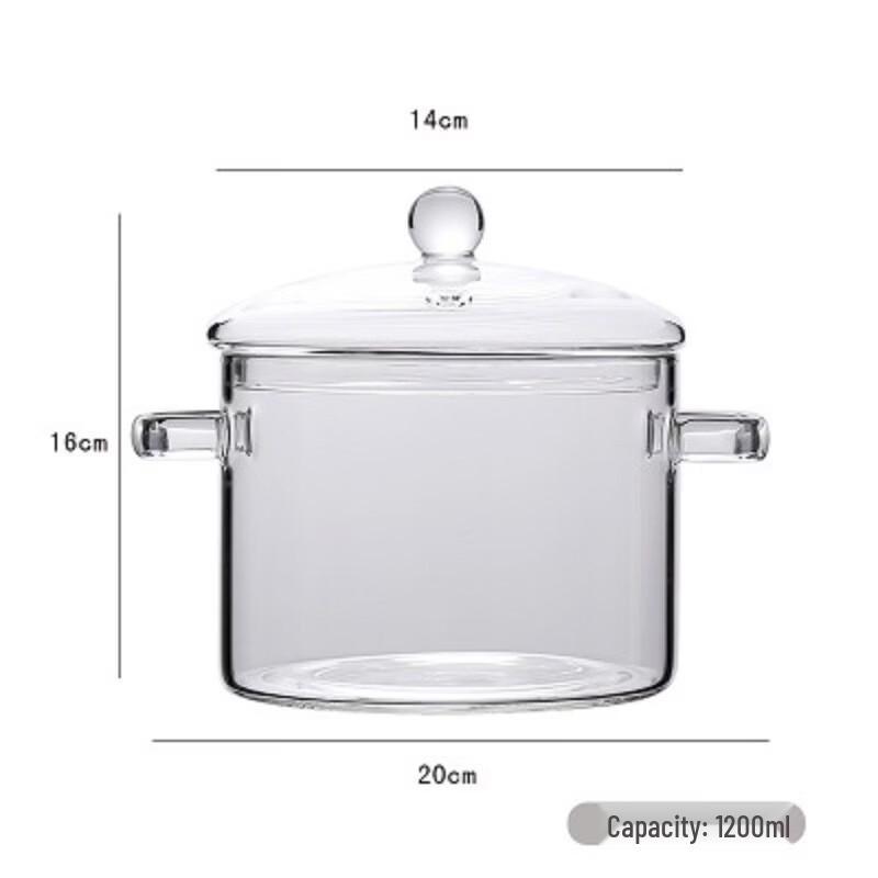 ZISIZ Heart-shaped Glass Soup Pot with Lid