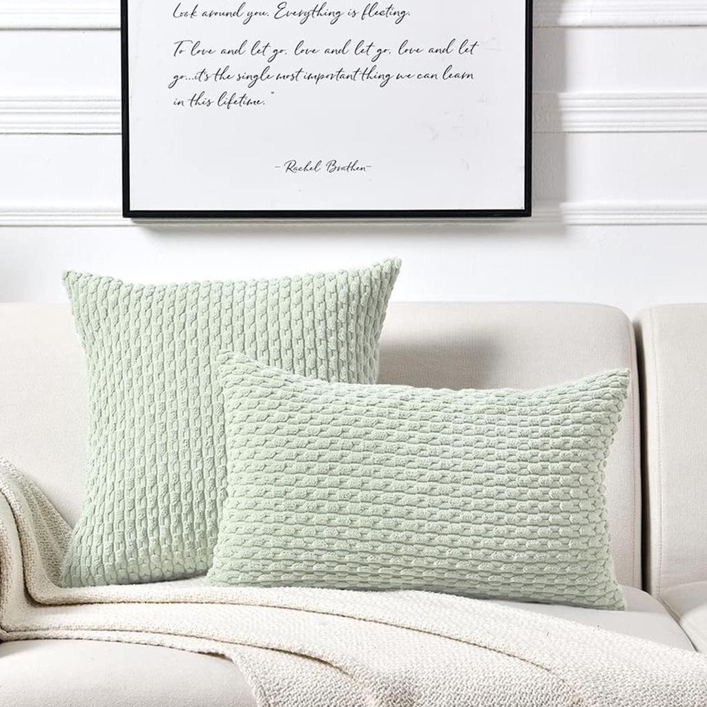 European Style Corduroy Lumbar Throw Pillow Cover for Home and Bedroom Decor.