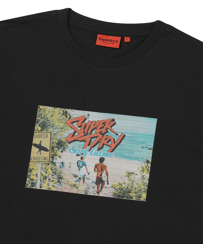 Syupeodeulai Vacation Retro Graphic T-Shirt Black