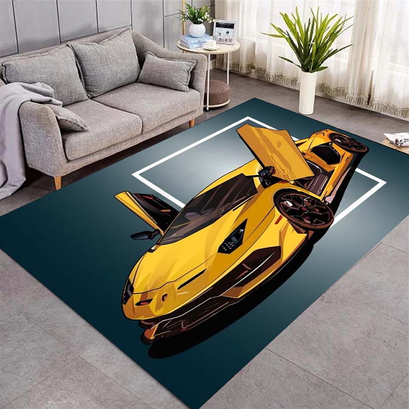 Yellow Supercar Scissor Door Comic Art