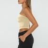 Ärmelloses Bandeau-Top für Damen, einfarbig, trägerloses Bauchnabel-Top, Basic, rückenfreies Bandeau, süßer Sommer