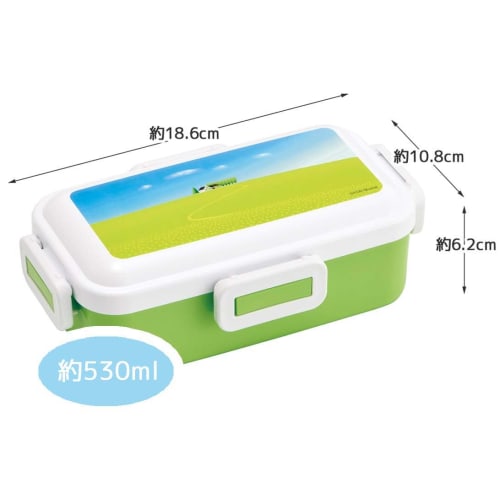Skater Bento Box, 530ml, Single Tier, Made in Japan, for Women, with 4-Point Locking for Leak-Resistant Storage, Dishwasher and Microwave Safe, by Yoh