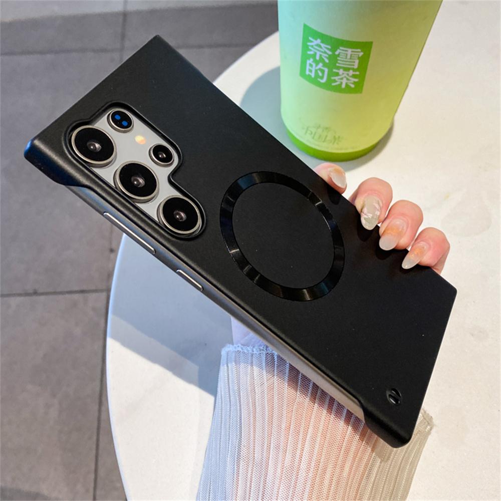 Luxury Magnetic For Magsafe Frameless Phone Case For Samsung S26 S25 S24 Ultra S22 S23 Plus Slim Metal Borderless Cover