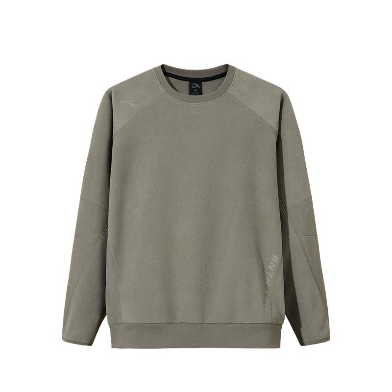 Anta Plain Round Neck Breathable Versatile Simple Casual Sweatshirt Men tops 952547703-5