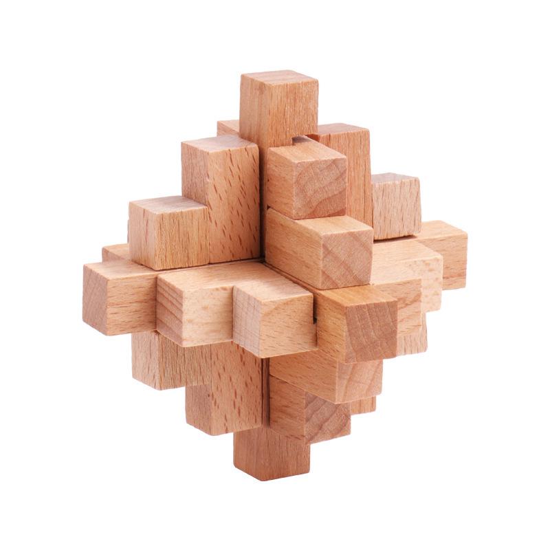 Luban Lock Classical Wood Puzzle Set for Kids - Mortise and Tenon Design