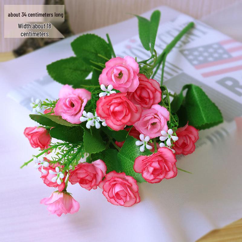 Silk Rose Flower Bouquet: Artificial Flowers for Dining, Bedroom, Living Room Decor and Creative Ornament Figurines.