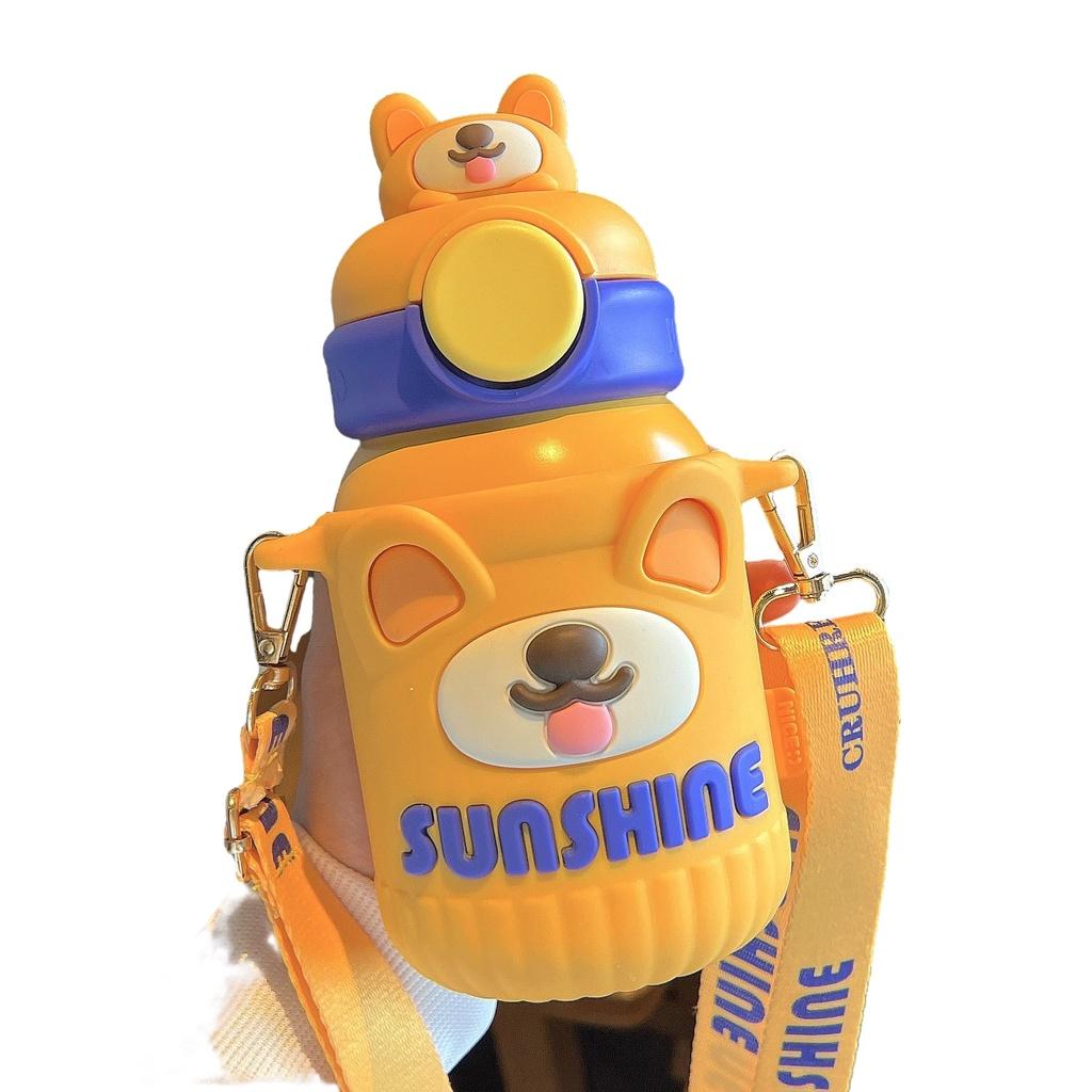 

550ml Cartoon 316 Insulated Cup Home Outdoor School Student Sports Bottle Straw Dog