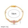 Ins Style Butterfly & Heart Diamond Bracelet, Gold Plated Trendy Jewelry for Women