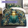 Vintage Gorgeous Beetle Pattern Bedding Quilt Set Home Decoration Gift (1 * Duvet Cover + 2 * Pillowcase Without Core)