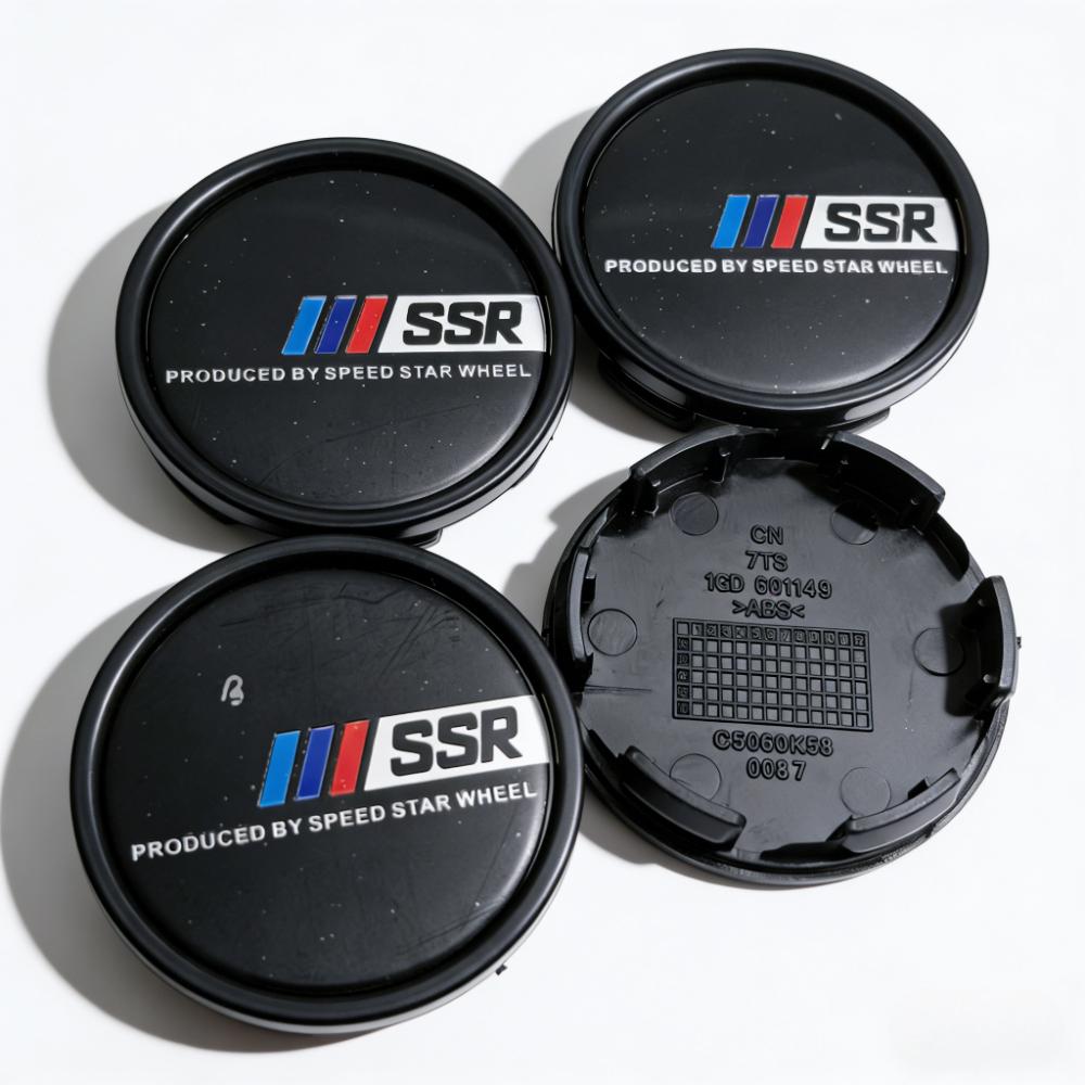 4pcs/Set 58mm 53mm Car Wheel Center Caps With SSR Logo Emblem Badge Wheel Hubcaps Rim Center Dust Cover Replace Hub Accessories