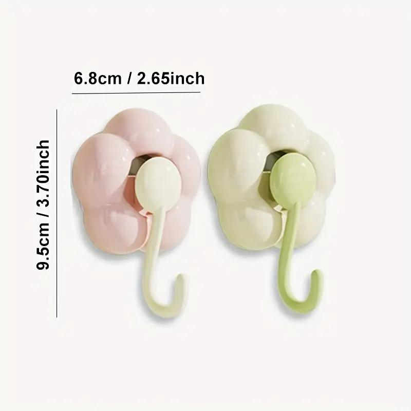 Creative Punch-free Flower Suction Cup Hook Multi-functional Bathroom Kitchen Reusable Traceless Hook Powerful Storage Rack