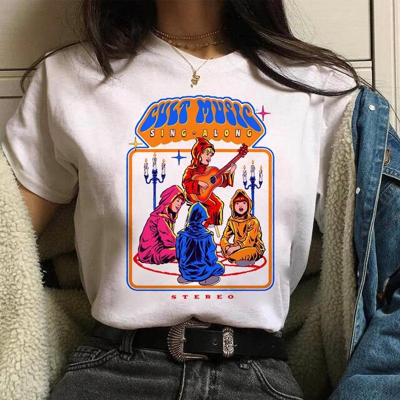 ZX TEE Demon Devil Anime Streetwear Fashion Girls T-Shirts Harajuku Kawaii Clothes Short Sleeve Summer Tees Casual Female O-Neck Tops