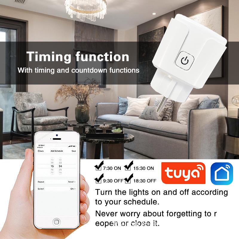European Standard WiFi Smart Socket with Google Alexa/Alice Voice-Controlled Timing