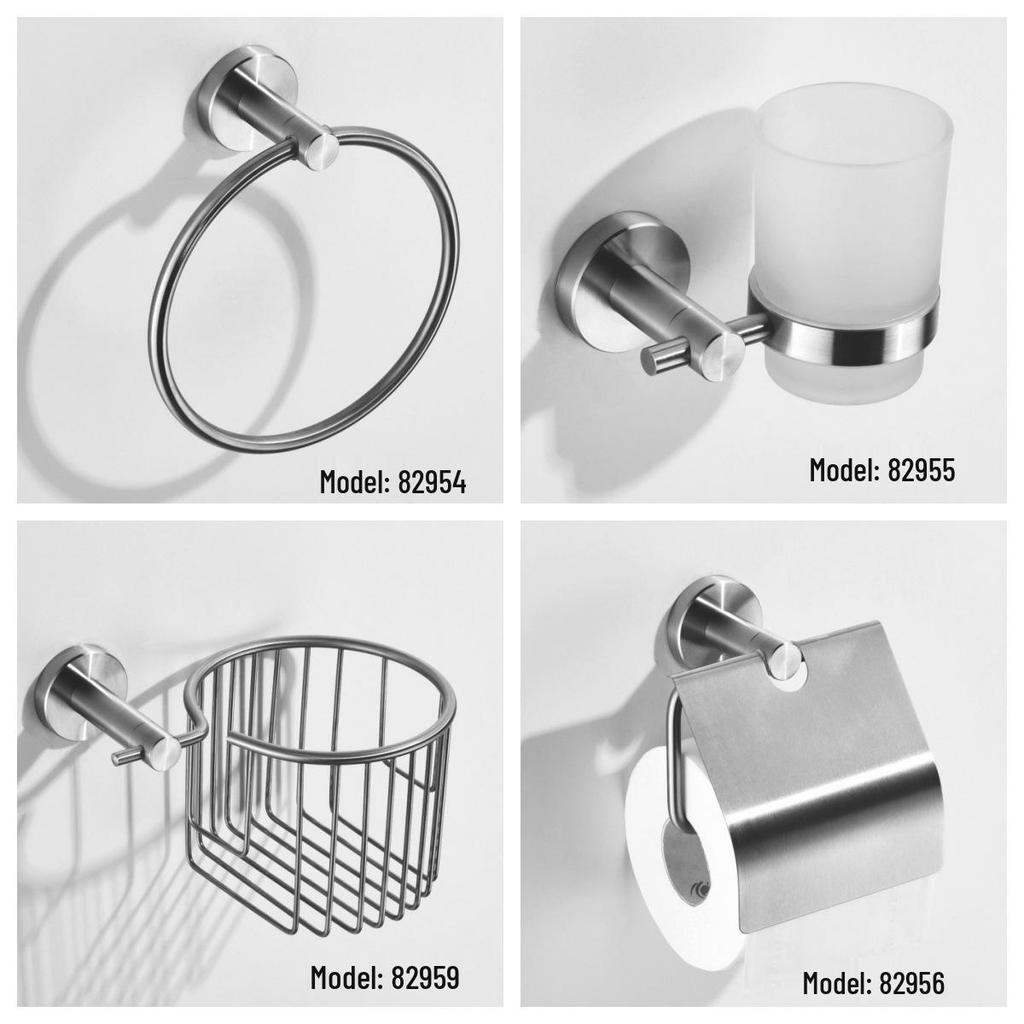 Wall-Mounted 304 Stainless Steel Bathroom Towel Rack and Storage Shelf