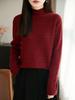 Vintage-Inspired Heavy Crochet High Neck Women's Pullover Sweater, Stylish and Warm Base Layer Top for 2026