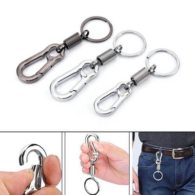 1Pc Stainless Steel Gourd Buckle Carabiner Keychain Anti-Lost Buckle Retractable