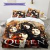 Queen Freddie Mercury Muster Bettwäsche, Steppbett Set Bettbezug Kissenbezug Zuhause Geburtstagsgeschenk (1 Bettbezug + 2 Kissenbezüge, ohne Füllung)