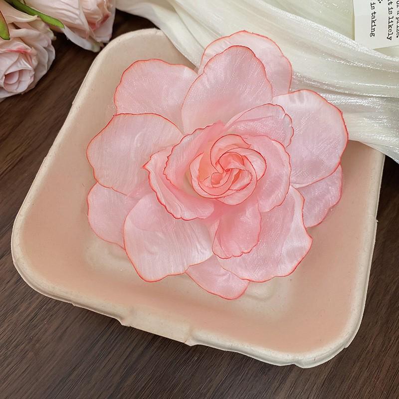High-End Forest Style Lily Flower Hair Clip - Aesthetic Simulation Shark Grip for Women