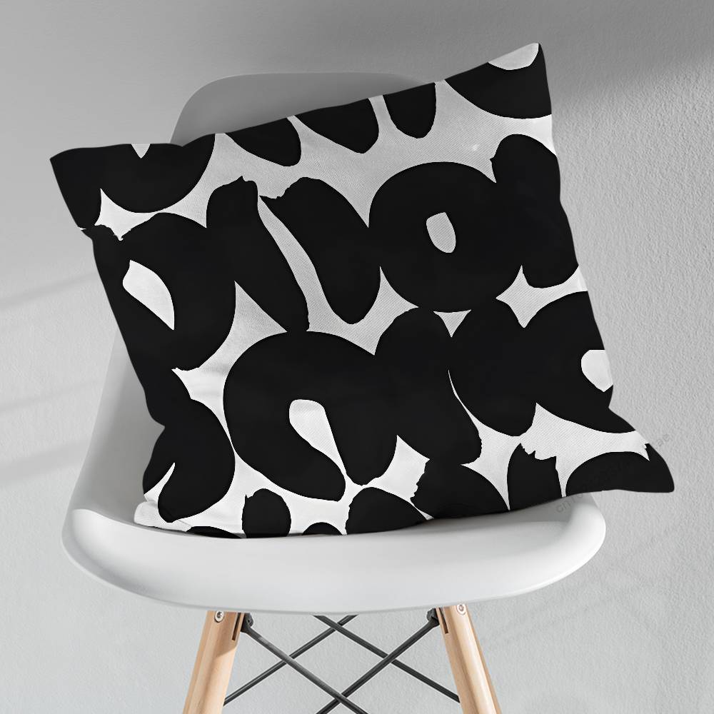 Abstract Art Black White Pillow Over Living Room Sofa Cushion Cover Home Decoration Bedroom Room Bed Pillow Cover