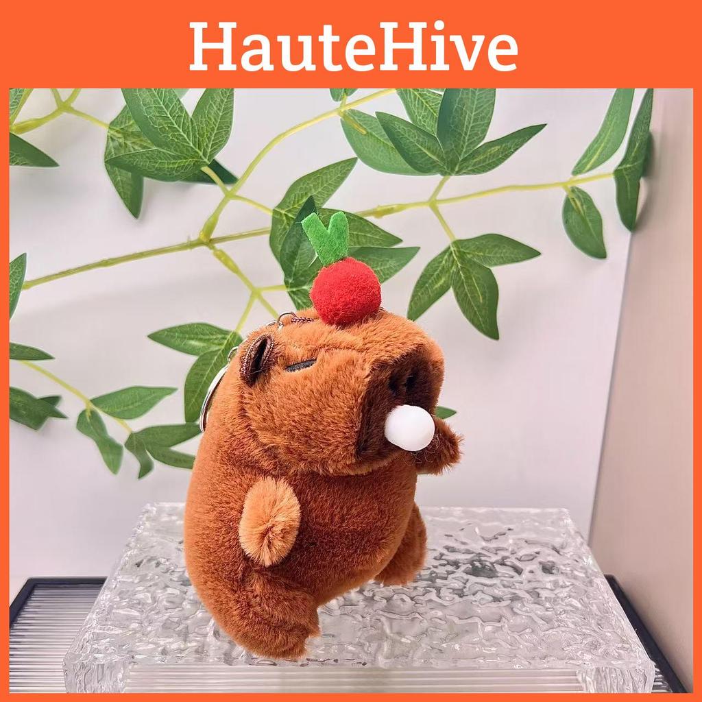 Blow Capybara Bubble Keychain Top Persimmon Kids Backpack Hanging Doll Plush