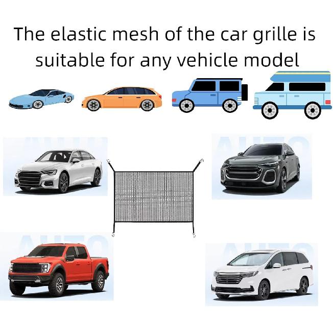 Car Grill Mesh – Premium Bug Screen for Automotive Grille, Radiator Protection, Debris Prevention with Durable Net (Black)