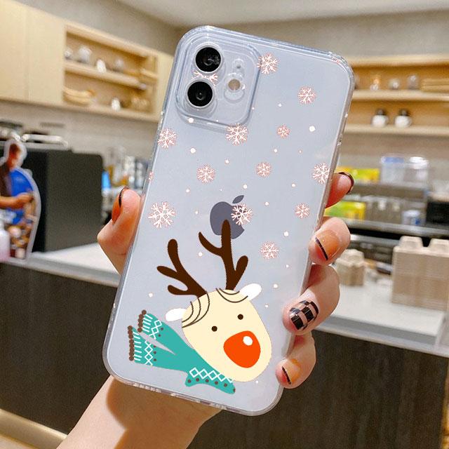 

Милый мультяшный кукольный рождественский чехол для iPhone 14 11 12 Pro 13 Pro Max XR XS X 6s 7 8 Plus SE 2020 13 роскошный противоударный прозрачный чехол iPhone SE 2022