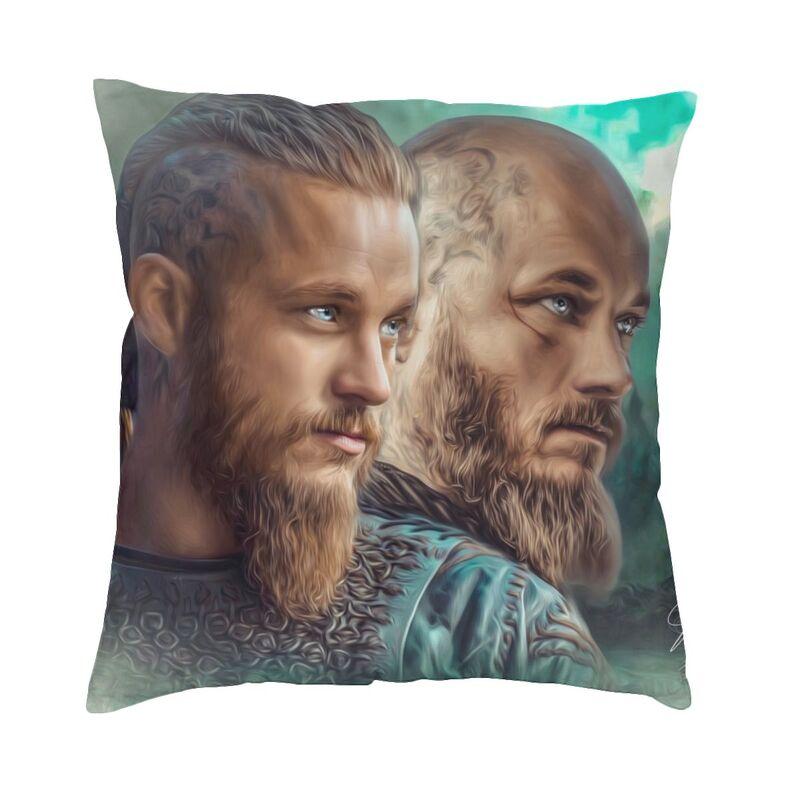 Vikings Lagertha Ragnar Lothbrok Sofa Cushion Cover Velvet Norse Valhalla Warrior Pillow Case Living Room Decoration Pillowcase
