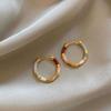Gold Color Metal Round Earrings Colorful Enamel Enamel Earrings New Hoop Earrings  For Women