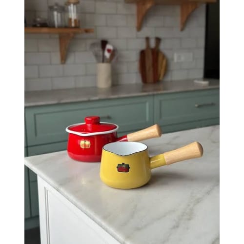 Fuji Enamel Painted Milk Pan, Smoke Blue, 12cm, Solid SD-12M SB