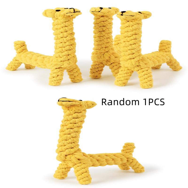 Rope Premium Cotton Pet Toy Giraffe Shaped Promotes Dental Chewing Health