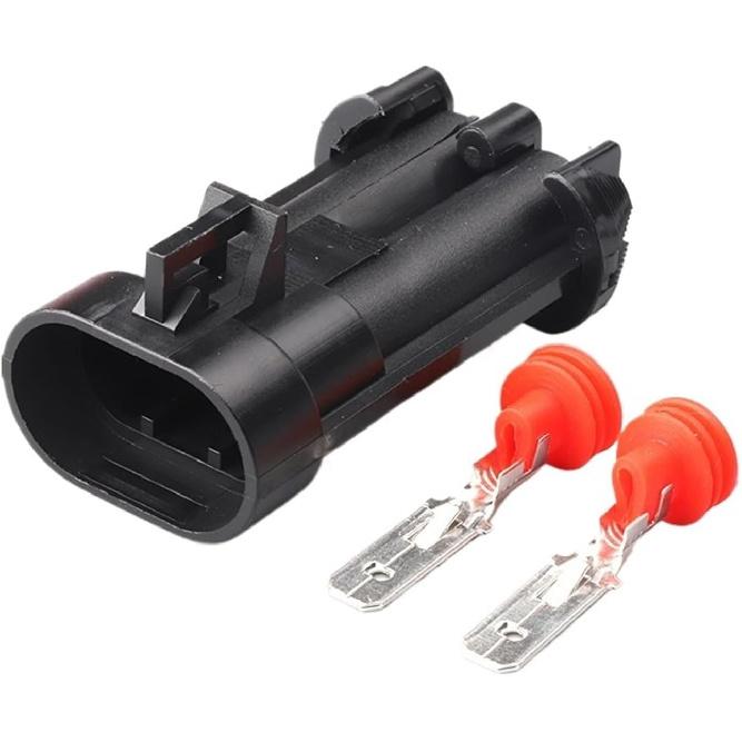 

automotive electrical connectors 1 Set Ducon 2 Pin Water Tank Fan Radiator Connector Pl*/ug Map Sen/*sor Male Female Socket 15363993 15363990 1 set