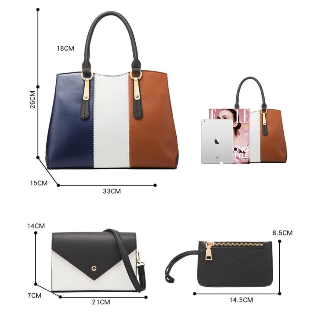 Jan étoile 4-Piece Commuter Bag Set for Women, Includes Large Capacity Business Bag, Diaper Bag, Tote Bag, Formal Bag, Tablet Bag, Shoulder Bag, and