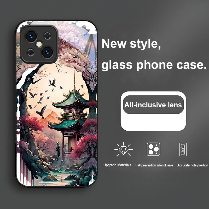 Wonderland Oil Painting For Find X5 X3 Lite Reno 6 4Z 5G OPPO A72 79 73 58 A54S OnePlus Nord N200 Tempered Glass Phone Case