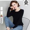 Hengyuanxiang Women's Pure Wool Round Neck Sweater - Solid Color Casual Knitwear for Spring, Autumn, and Winter