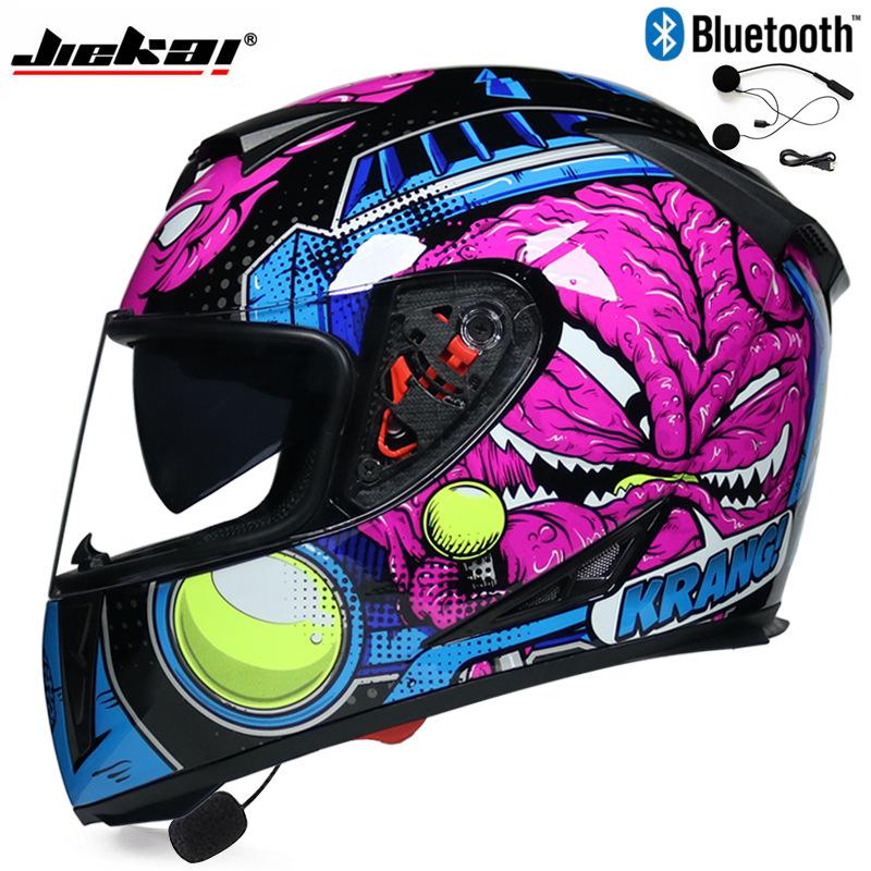 

JIEKAI электрический велосипедный шлем для мужчин и женщин всесезонный двойной объектив персонализированный беговой шлем Bluetooth M амазонка