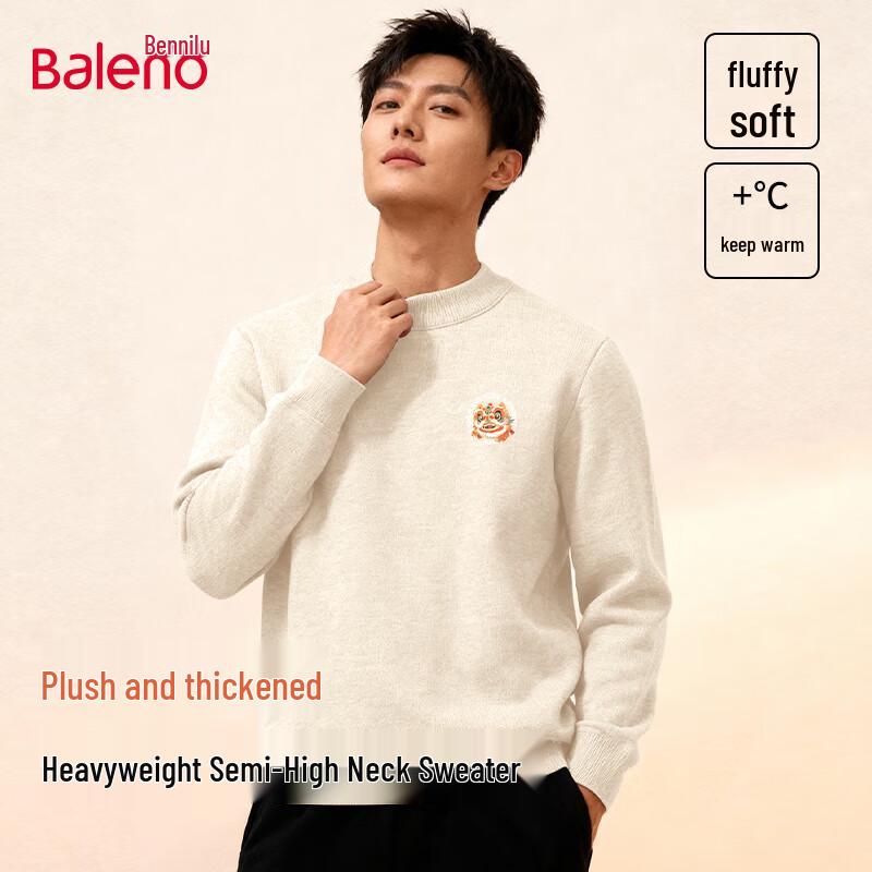 

Baleno Men s Fleece-Lined Half-Turtleneck Pullover Sweater M