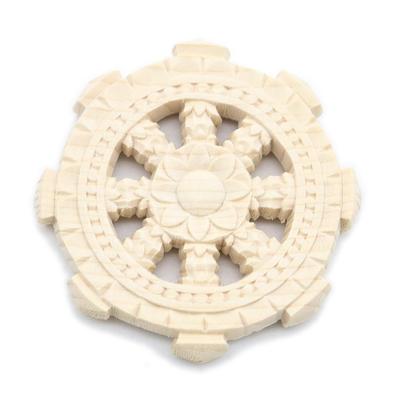 Spezielle buddhistische Statue Dharma-Rad holzgeschnitztes buddhistisches Instrument aus Zypressenholz 28046 Kurita's [buddhistisches Instrument] (Durchmesser 5cm)