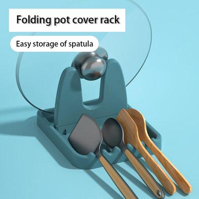 Pieghevole Coperchio per pentola Cremagliera Porta cucchiaio di plastica Supporto da cucina Organizzatore per forchetta Spatola Cremagliera Copertura per padella Scaffale Rack di stoccaggio per stoviglie XYZ