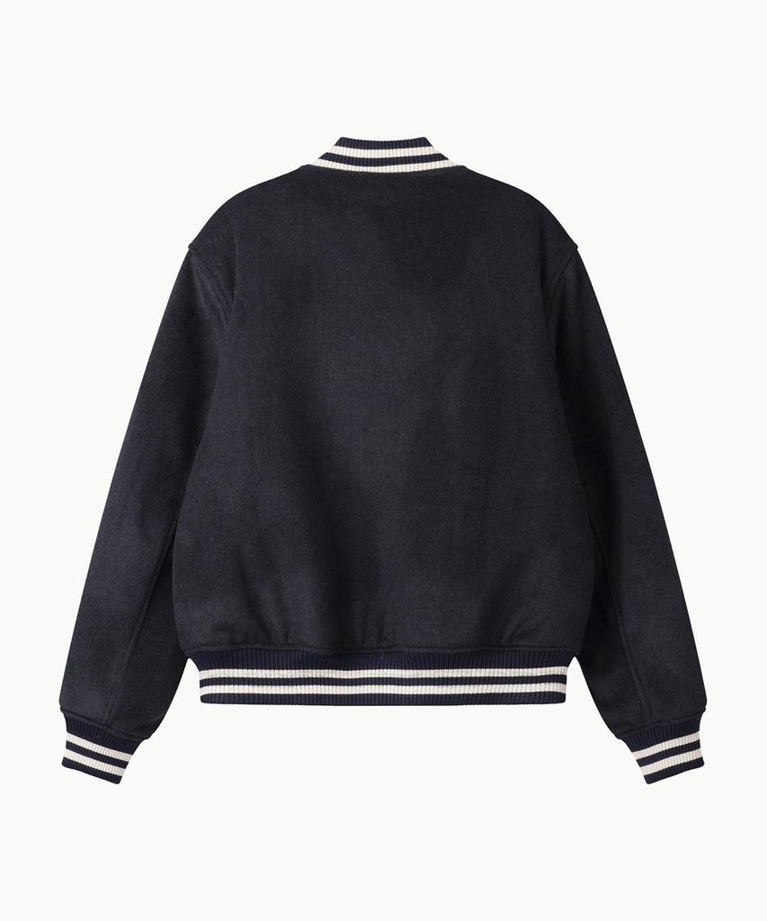 Lundy Port Wool Varsity Jacket - Navy