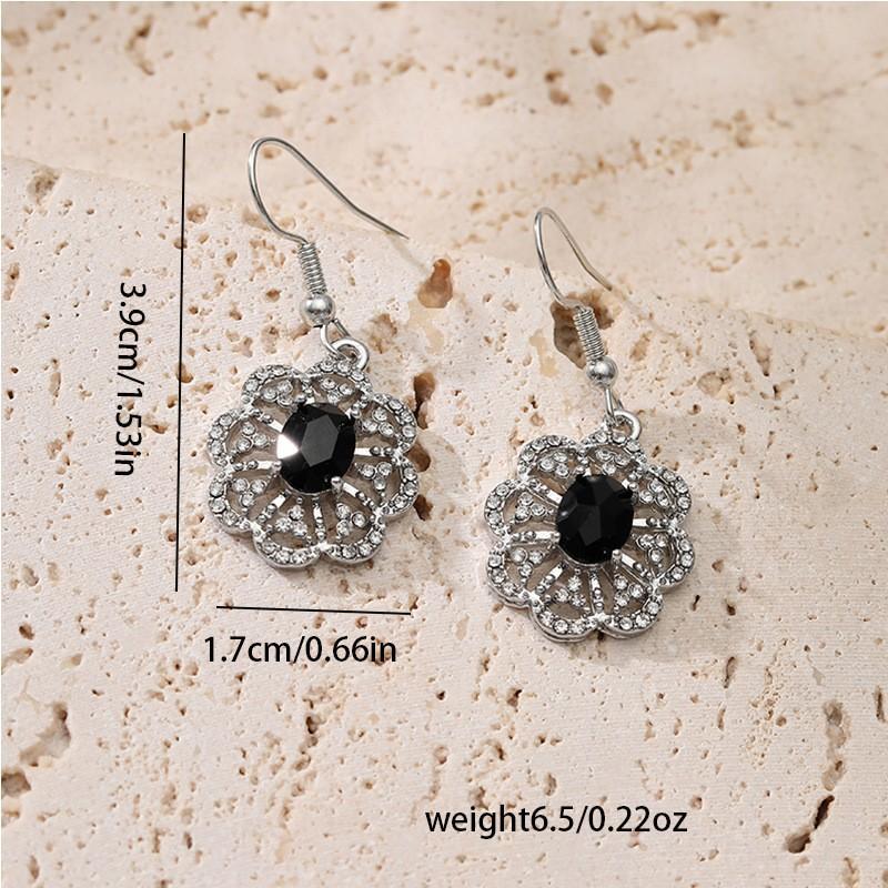 New High-end Flower Diamond Earrings Light Luxury Versatile Zircon Women's Earrings