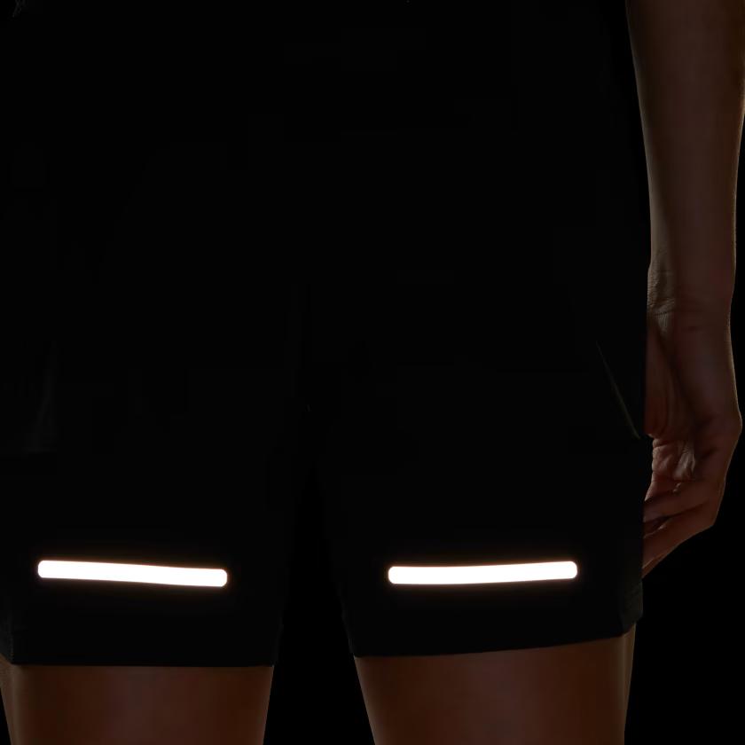 adidas Women Ultimate Two-in-One Aeroready Moisture-Wicking Reflective Running Shorts Recycled Polyester Black IM1866